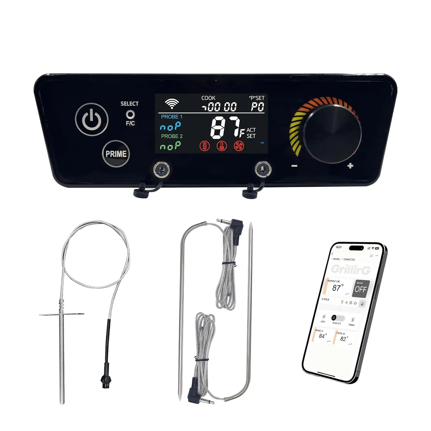Trapezoid WiFi PID Control Board  for Pit  Lexington 540/Classic 700/ XL 1000/440FB1Pellet Grill,Controller with  APP, RTD Probe & 2 Meat Probes