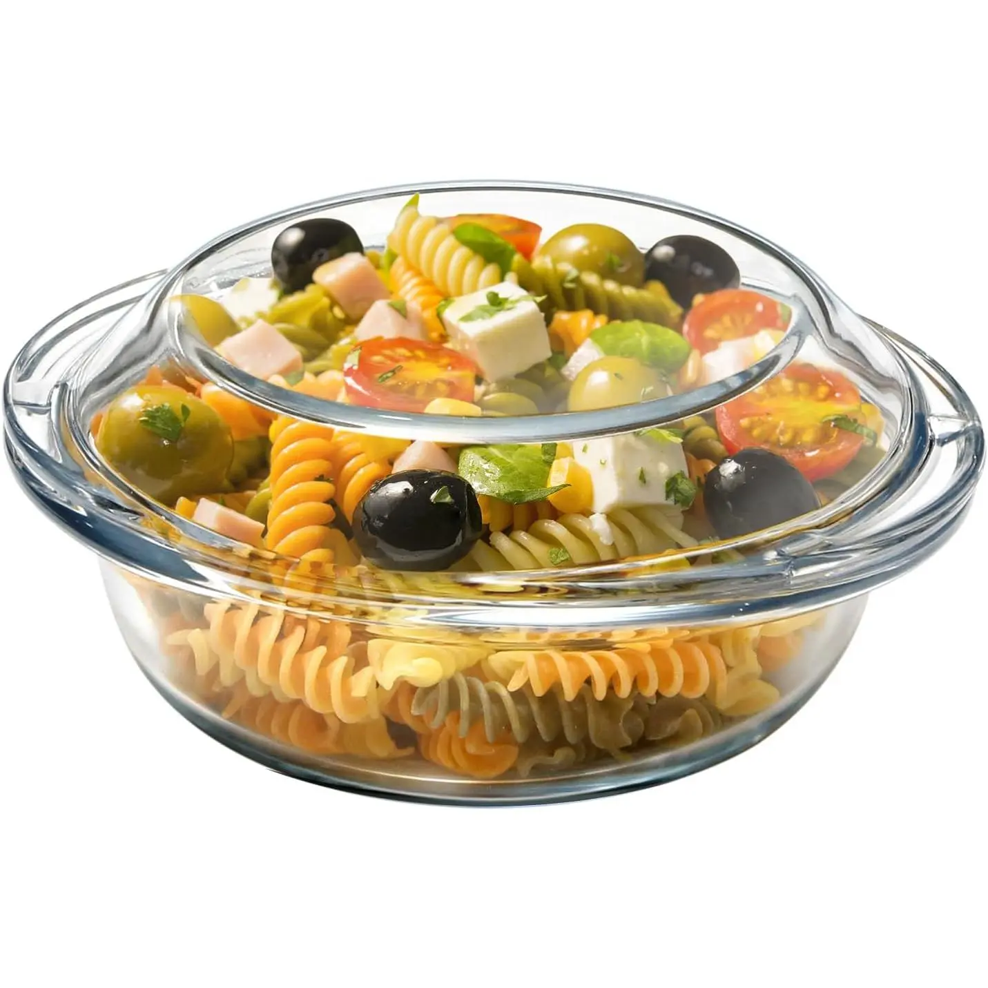 13OZ Mini Glass Casserole Dish With Lid, 5.5in Oven Safe Bakeware with Handles, Microwave Oven Safe Glass Bowl with Lid
