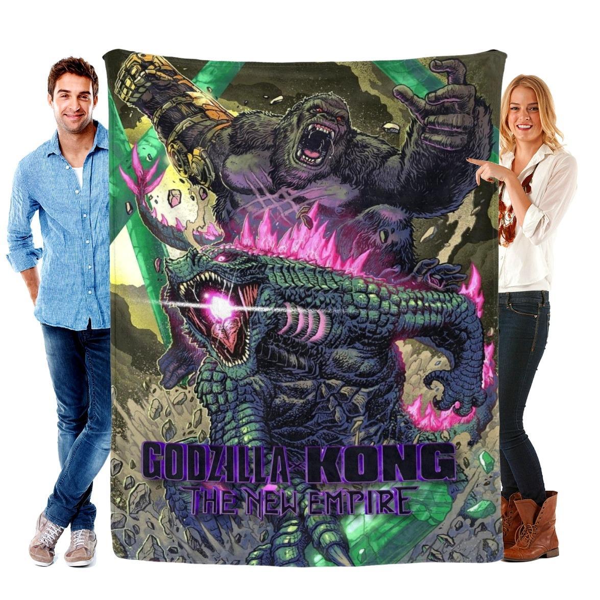 Kong Vs Godzilla Soft Comfy Blanket, Soft Lightweight Throw for Bed Sofa Office Camping Travel, Perfect Gift for Sci-Fi Fans.