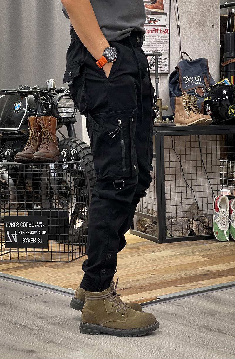 Spring and Autumn American workwear pants for men, straight leg functional outdoor tactical casual pants for men, leg tied pants for men Spring and Autumn American workwear pants for men, straight leg functional outdoor tactical casual pants for men, leg tied pants for men