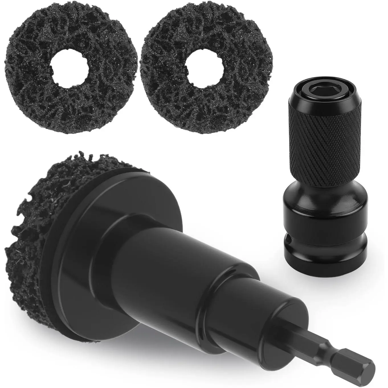 5 count Wheel Hub Cleaning Tool,Polishing Rustproofing Wheel Hub Cleaning Kit with 3 Grinding Discs,Wheels Stud Cleaner Fits Power Drill 1/2"  Wrench for