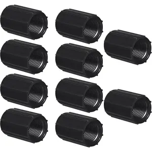 10 Pcs 1/2 Inch PVC Double Female Threaded Coupling Sprinkler Extension Riser Pipe Fitting Garden Drip Irrigation System NPT Coupler for Irrigation Tube Yard Sprinkler Riser Accessories