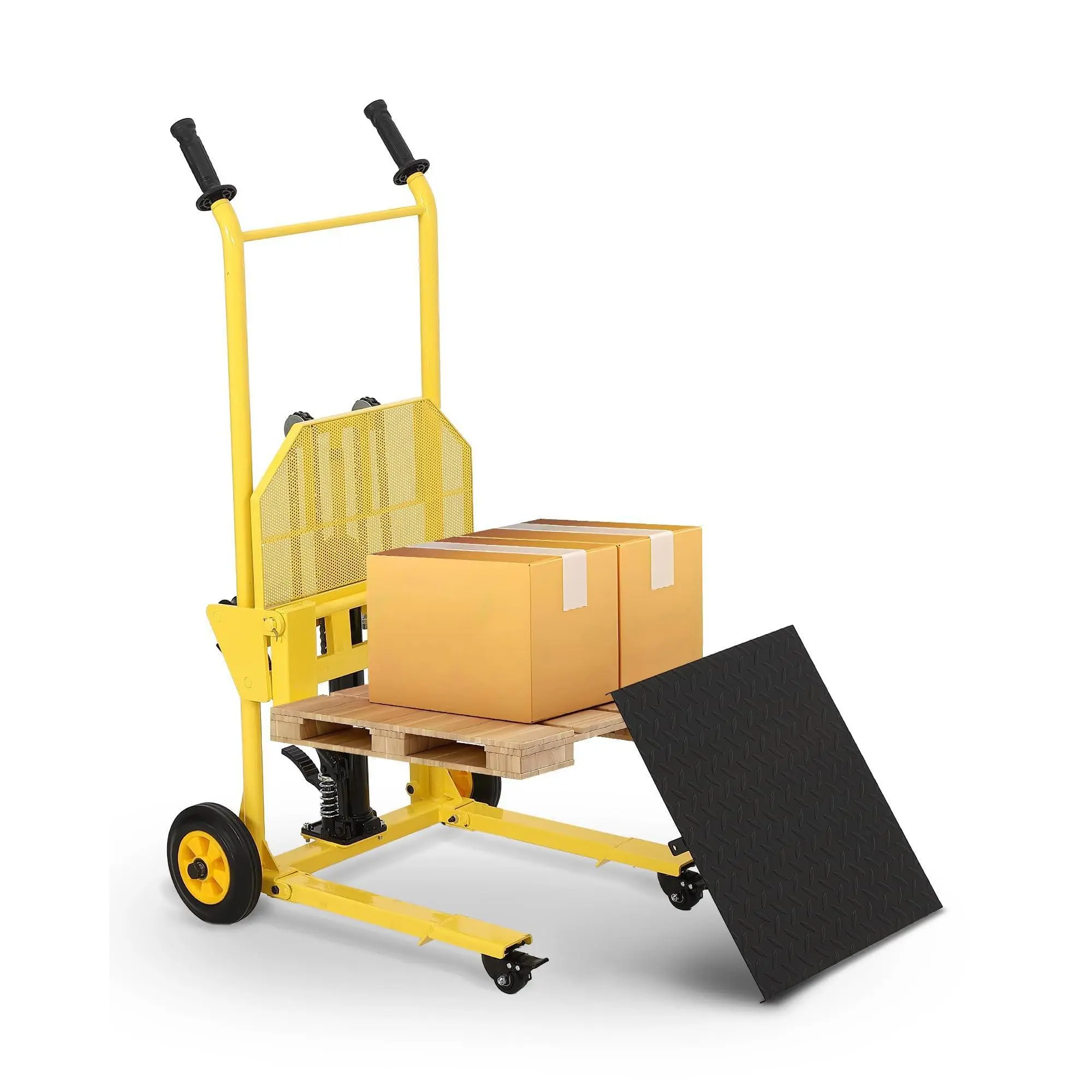 Garvee Hydraulic Lifter Maximum Load Capacity 200Kg Pallet Truck Lift Table Maximum Lift Height 91.4Cm Steel Platform Multifunctional Hydraulic Hand Truck