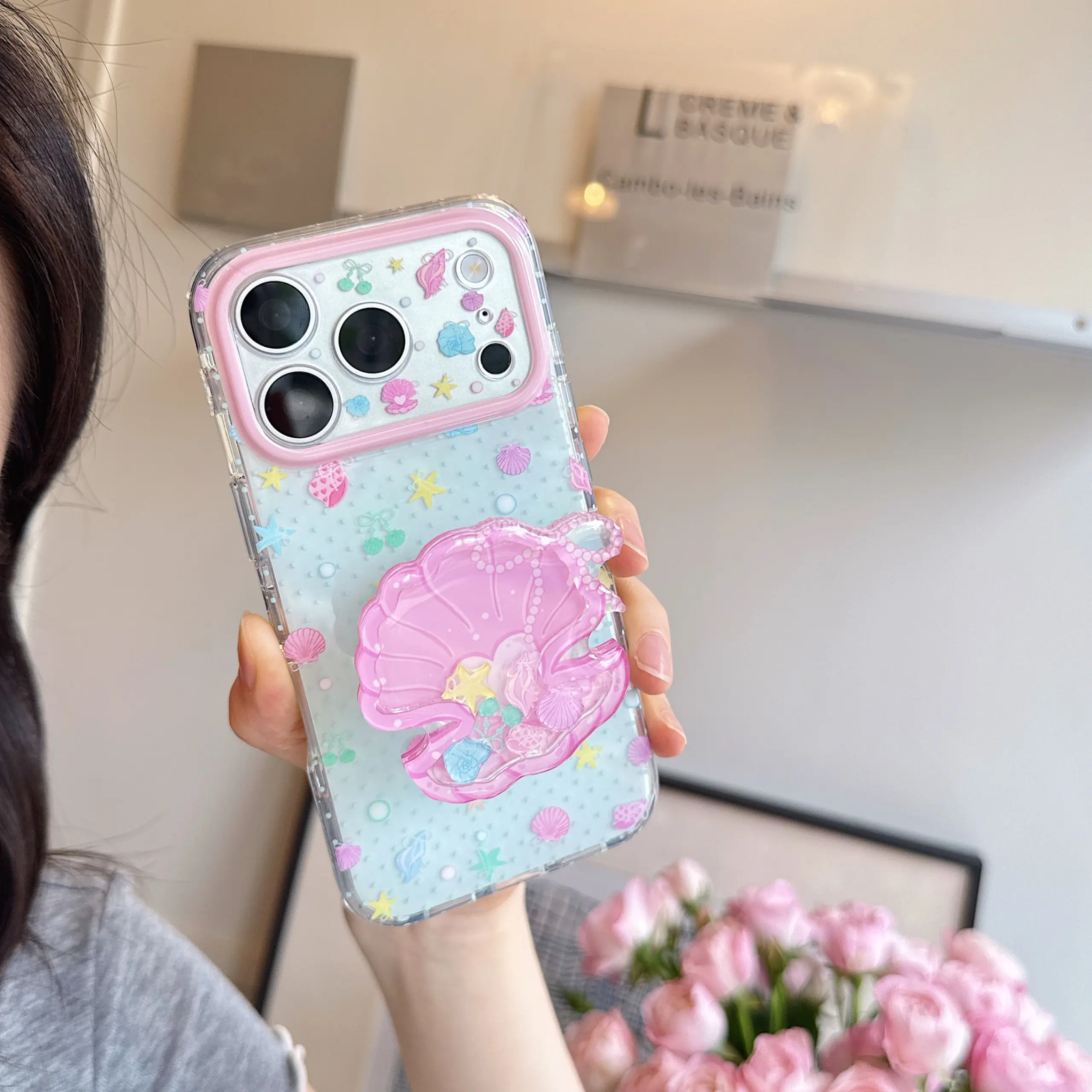 Women's Cute Cartoon Star Leather Smartphone Case - Autumn Winter Full-Wrap Shockproof Protector, Cellphone & Mobile Phone Accessory for iPhone 14,15,16,17 Pro Max Devices