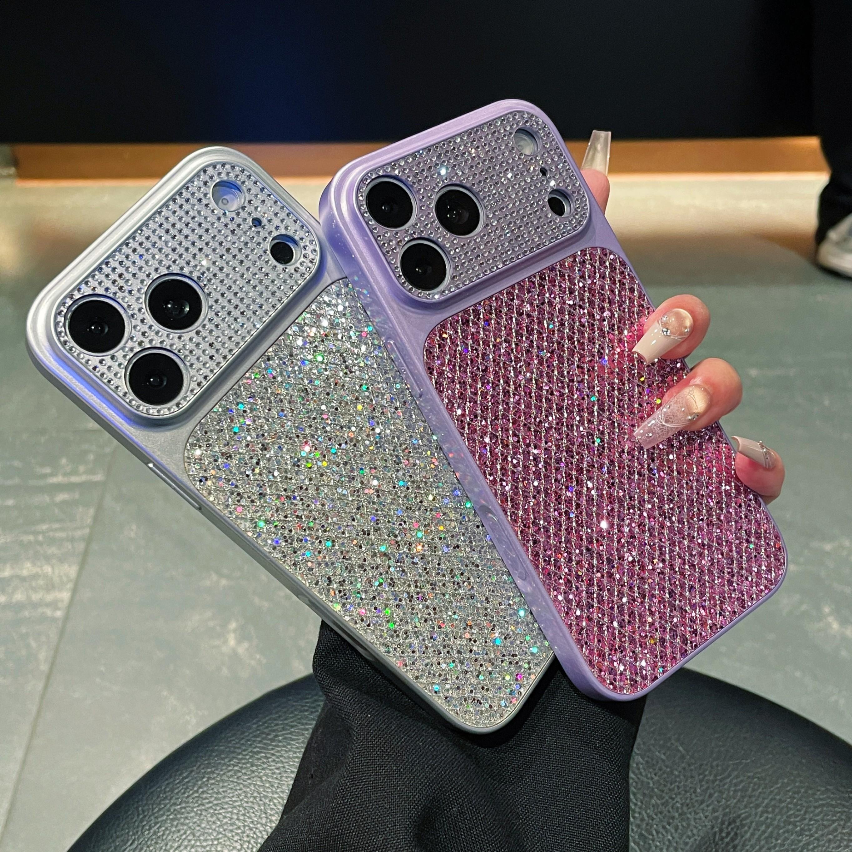 Ins High Value Diamond Light Luxury Rhombus Sequin Phone Case For iPhone 14 15 16 17 Pro Max Phone Case New Advanced Fashion Trendy For Couples Men Women Shockproof Protective Cover