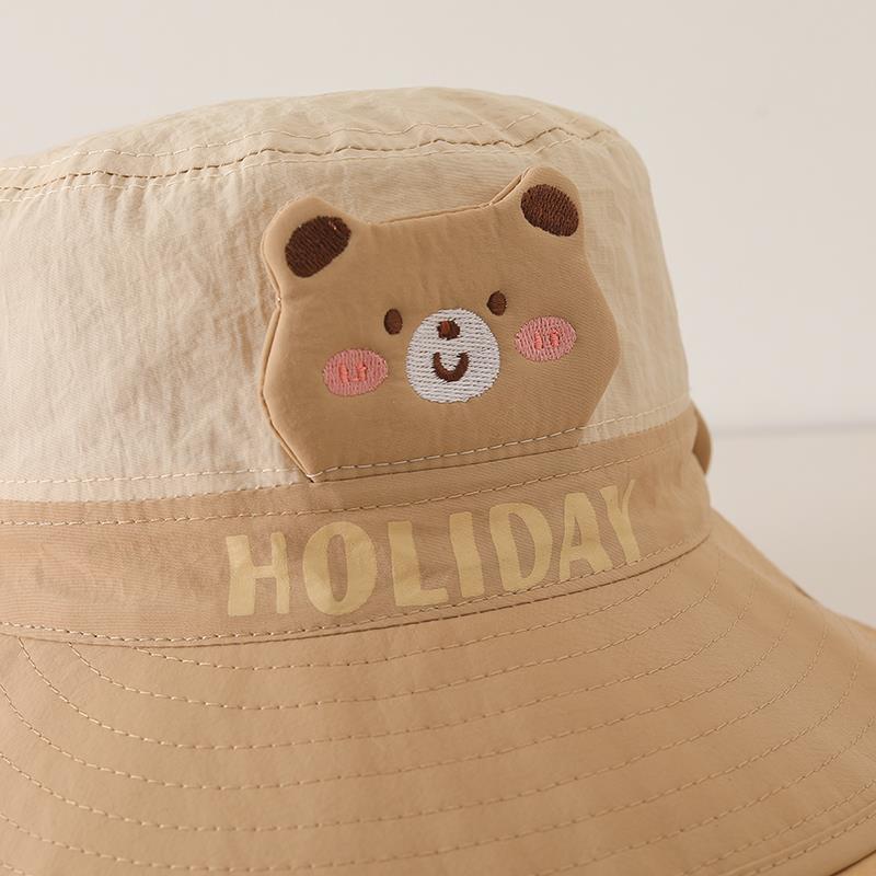 Baby Bucket Hat for Toddler Boys & Girls, Cartoon Wide Brim Sun Hat, Lightweight Quick-Dry Breathable Summer Cap with Adjustable Strap, Soft Sun Protection for Beach, Travel, Park & Outdoor Play