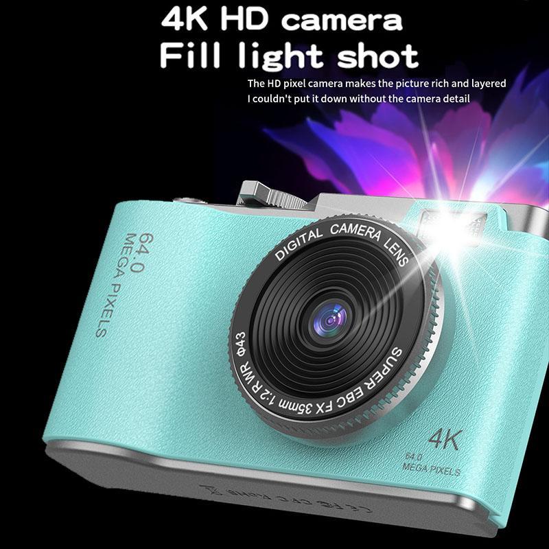 NINEKAYAA Digital Retro CCD Camera, 4K High-definition Dual Camera Entry-level Small Travel Card Machine, Portable Selfie Camera