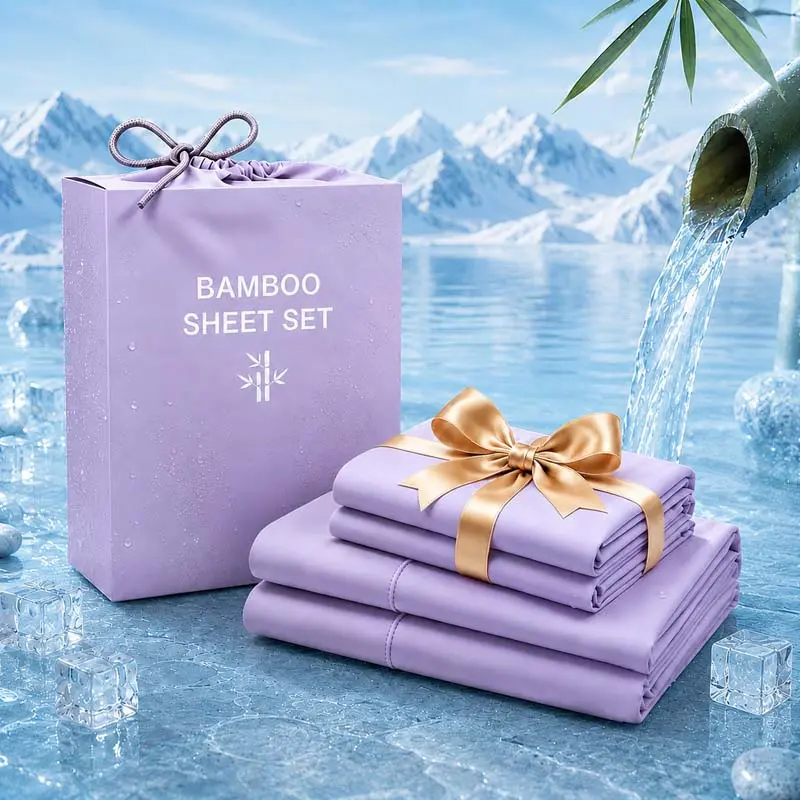 OS OMYSTYLE 2300 TC Cooling 3/4 Pcs Bamboo Sheet Sets, Luxury Breathable and Soft Sheets,Cooling & Comfortable,Wrinkle-Resistant,Without Overheating,16-inch Deep Pocket Children Fitted Sheet Design,Suitable For Hot Sleepers and Kids ,Chrismas Room Decor