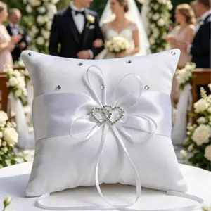 Wedding Ring Pillow, Cute Flower Bud Wedding Pocket Ring Cushion Tray, Bow Tie Ring Holder, Elegant Jewelry Display, Gift
