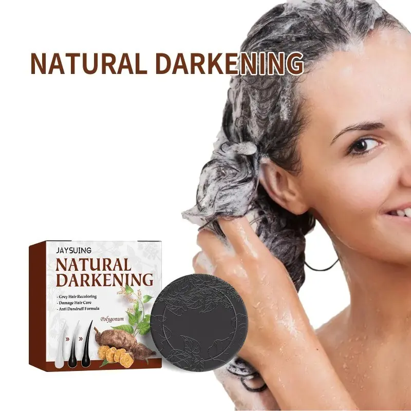 Jaysuing He Shou Wu Repair Shavings Shampoo Soap Natural Black Hair Moisturizing and Soft Hair Care Shampoo Soap Cleanser