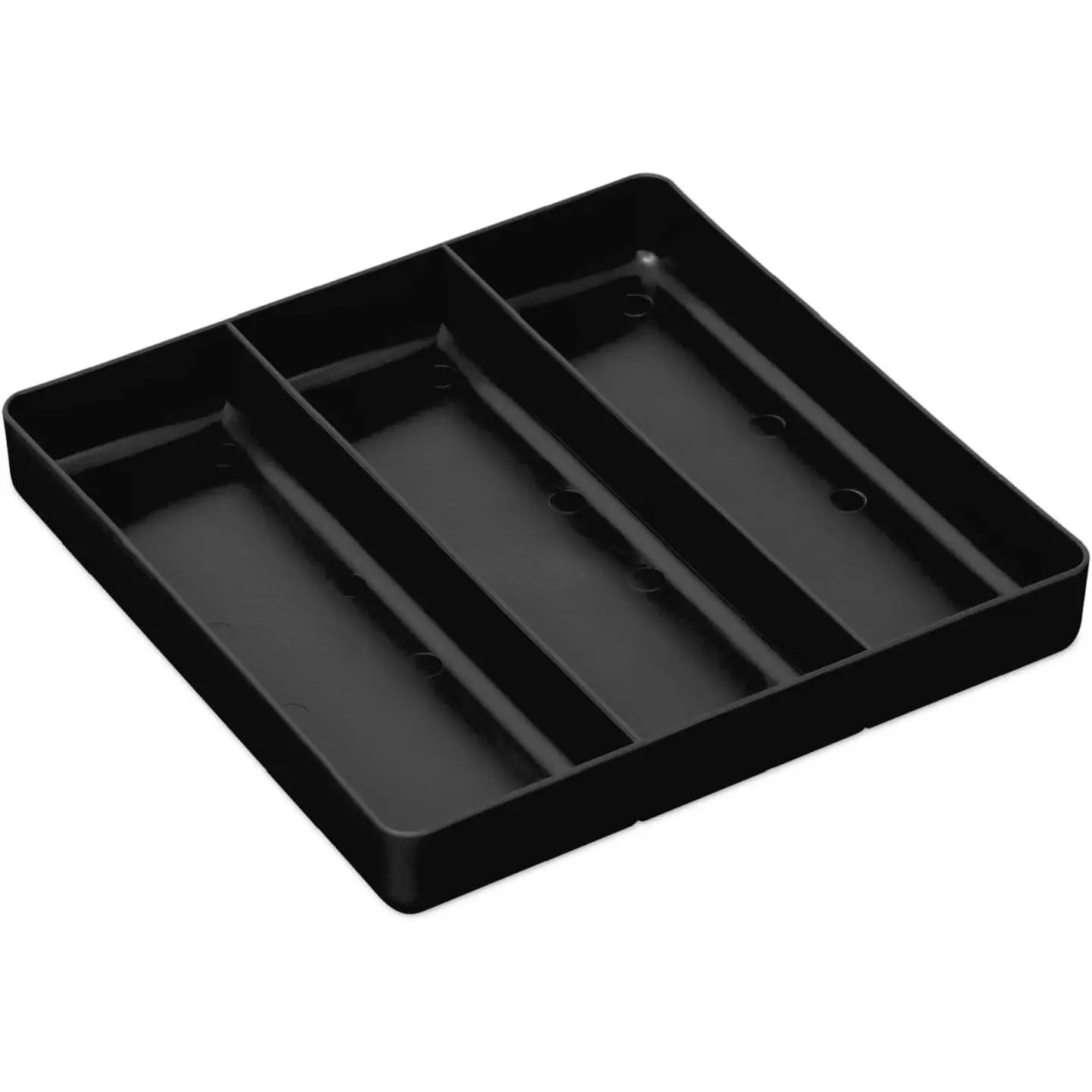 Stackable Home, Office & Workshop Tray in Black with 3 Compartments - Ideal for Mechanics, Electricians, Plumbers, Crafting, Hobbies - Impact Resistant, Fits in Drawers