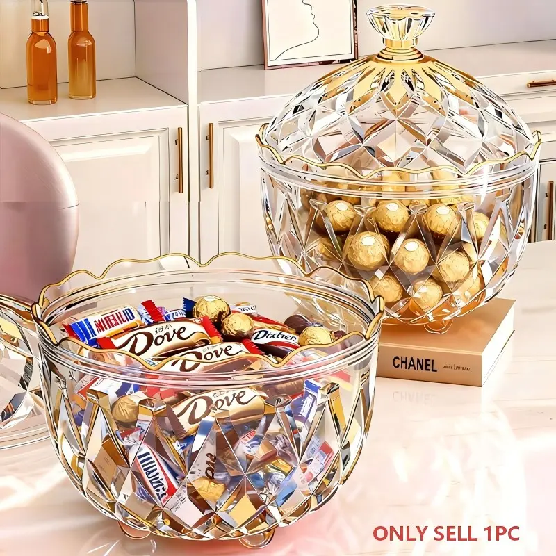 Candy Snack Bucket Storage Jar, Reusable Snack Containers, Cookie Buffet Container with Lid, Food Storage Container, Plastic Canister Jar, Kitchen Plastic Containers, Plastic Food Containers With Lids
