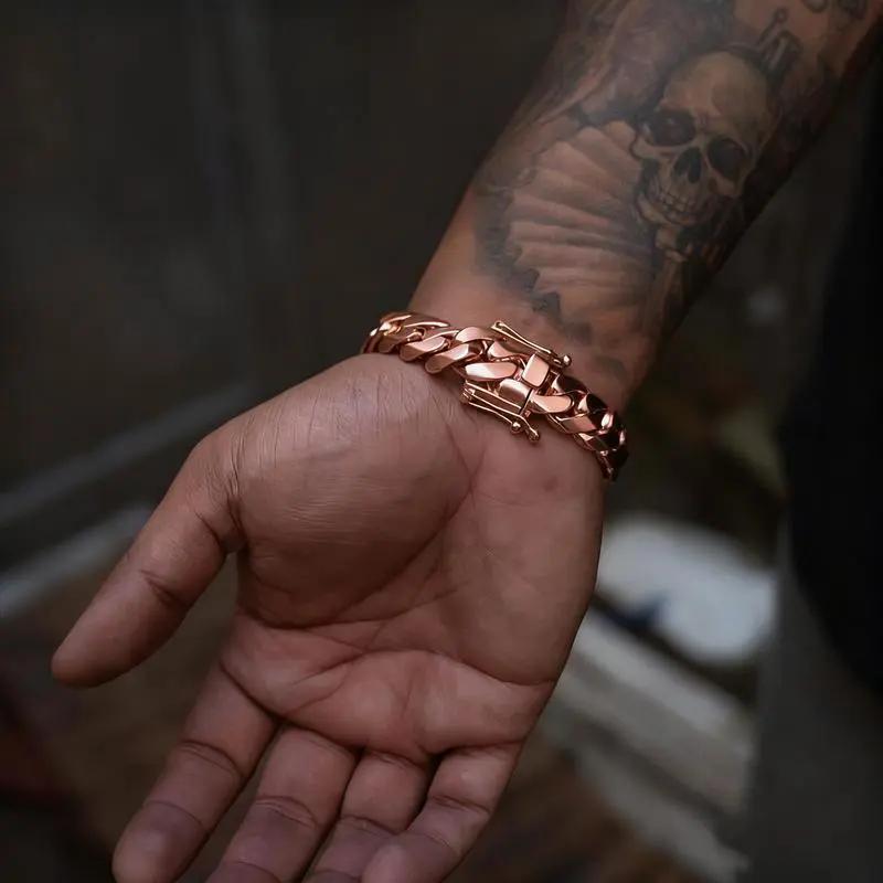 FSTVE 18k gold plated Cuban chain necklace 12mm /14mm/ 20mm trendy butterfly clasp hip hop jewelry gift