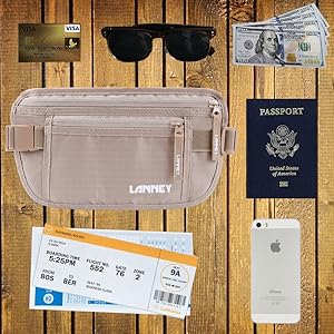 Money Belt for Travel Women and Men Slim Hidden Travel Wallet with RFID Blocking