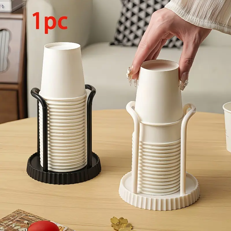 Adjustable Plastic Tray Multifunctional Paper Cup Holder - Save Kitchen Counter Space - Coffee & Tea Cup Organizer - Fits 3-7 Oz Cups - Bathroom Coffee Station & Desk Organizer