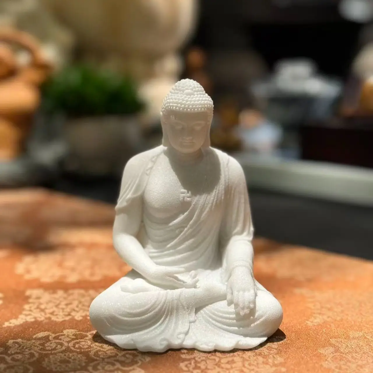 Buddha Statue Ornament, Matte Finish Buddha Figure, Zen Decor for Tea Room, Study, Home, Desktop Decoration, Spiritual Art Craft