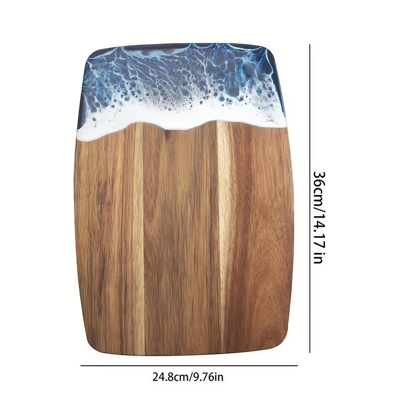 Wooden Wave Design Chopping Board, 1 Count Non-slip Durable Cutting Board, Kitchen Cutting Board for Fruit & Vegetable & Meat, Cooking Cutting Board
