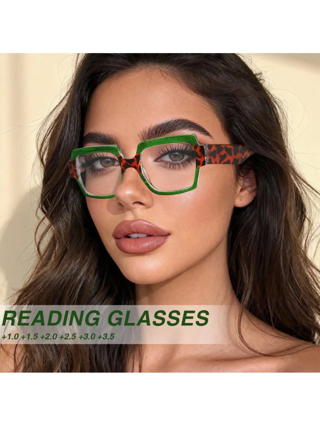 Vintage Square Reading Eyeglasses, Retro Style, Large Frame Youthful Face Shape, Ultra HD Lenses, Unisex, 1 Piece
