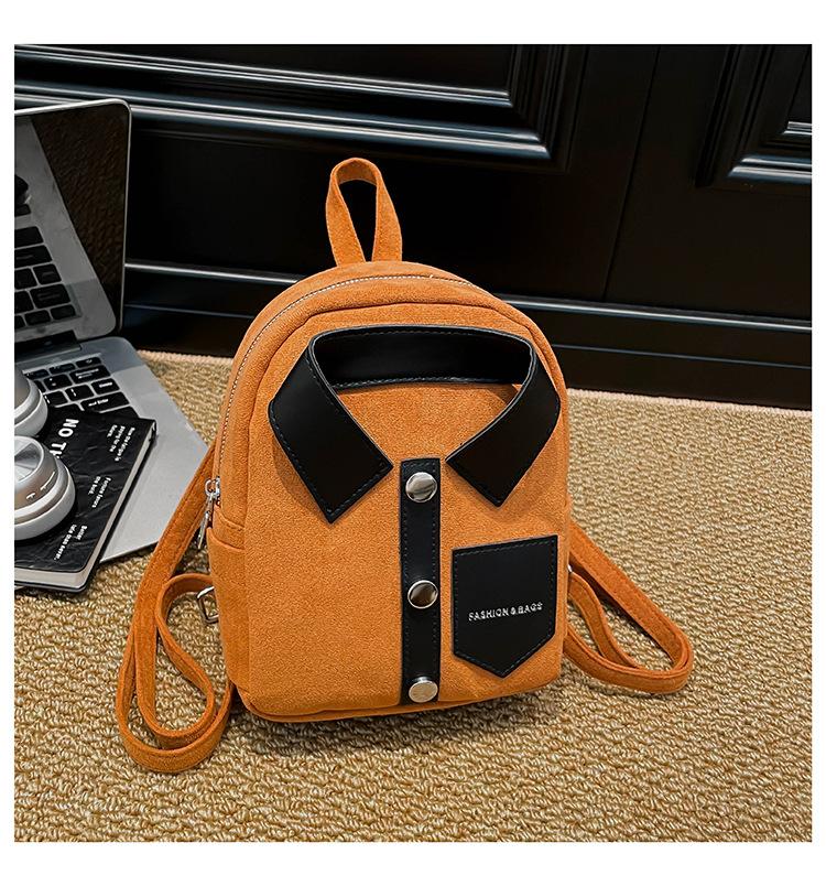 Korean-style niche design personalized shirt backpack, compact and lightweight women's backpack, casual and fashionable women's bag