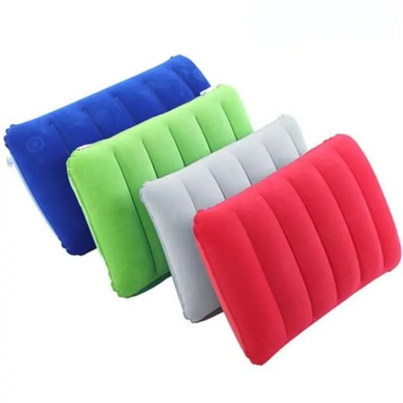 Inflatable Neck Rest Cushion, Set of 4 Square Inflatable Fleece Pillows with Lumbar Support, Ultra-Lightweight for Camping and Travel, Outdoor Gear, Soft, Traveling, Square Shape, Hiking / Light Outdoor