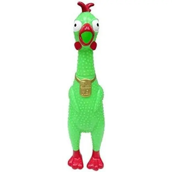 Squeeze Me Rubber Chicken Toy - Screaming Squeaky Stress Relief Toy for Kids, Classic Novelty Prank Gag Gift (1 Pack Solid)