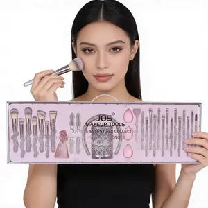 New JOS 32Pcs Crystal Makeup Brushes Set with Headband Full Beauty Tools for Women Daily Use & Makeup Artists Professional Cosmetic Kit