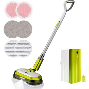 Cordless Electric Mop with Water  & Detachable , Rechargeable Floor Spin Mop &  with LED Headlights, Washable Pads, Lightweight for Hardwood Tile Marble Floor Cleaning