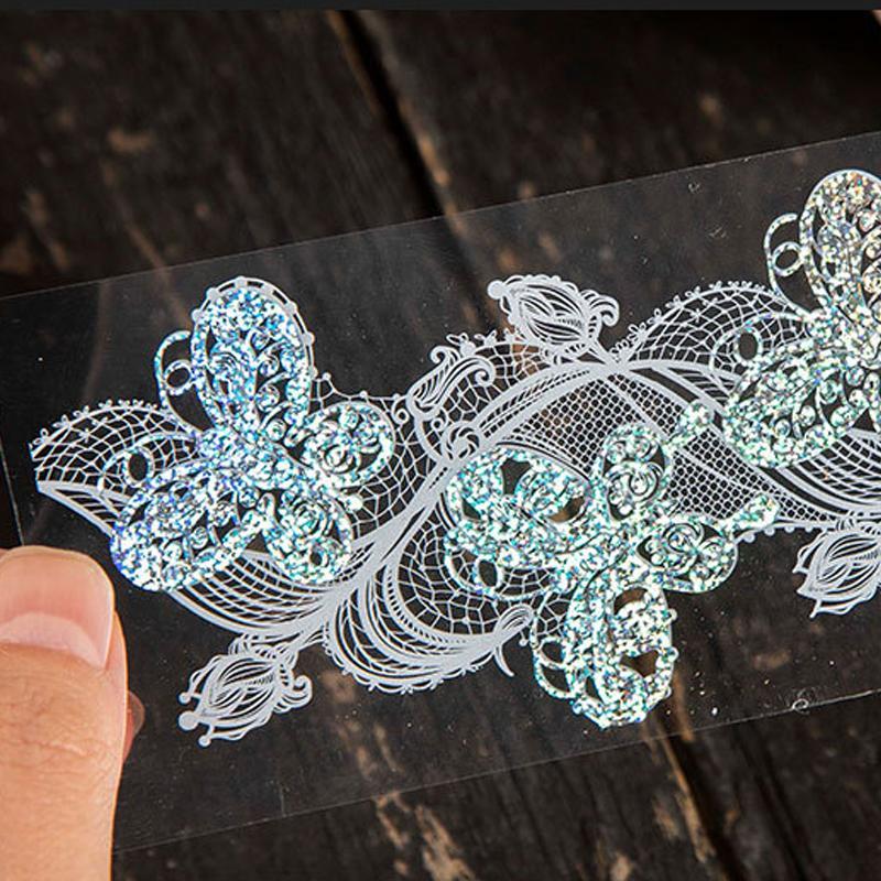 Lace Pattern Tape, 1 Roll Random Color Exquisite Vintage Floral Print Lace Decorative Tape, DIY Decorative Tape for Scrapbooking, Journaling, Gift Wrapping, Craft Making, Elegant Floral Lace