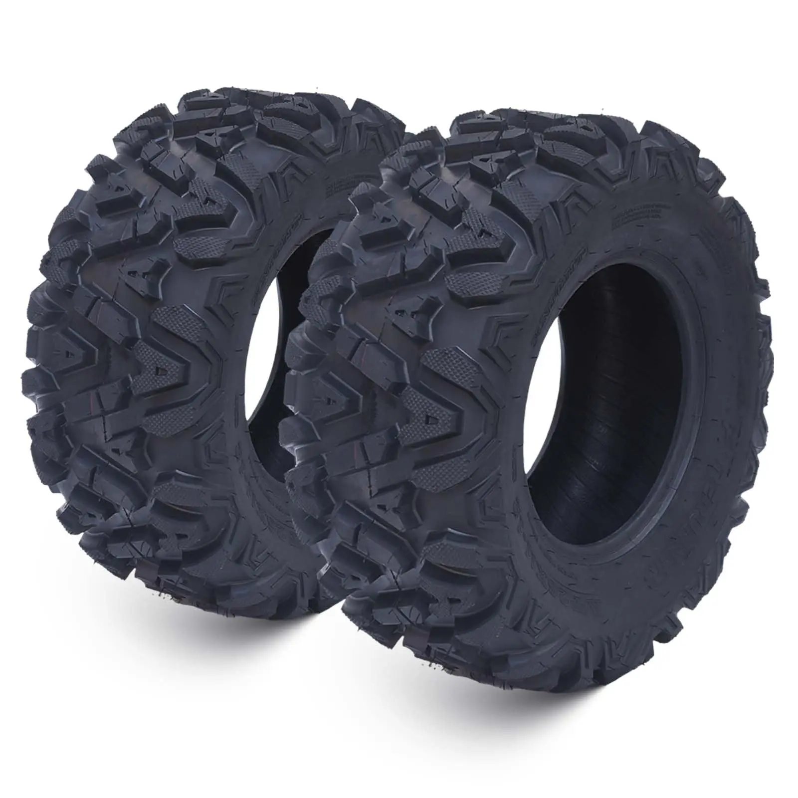 Set of 2 24x8-12 ATV Tires, 6PR Tubeless All Terrain Off-Road Tires, High Traction Mud Sand Trail Replacement Tires for ATV UTV