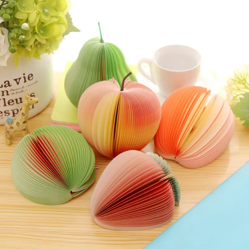 Creative and personalized stationery: DIY fruit sticky notes, apple sticky notes, fruit sticky notes.