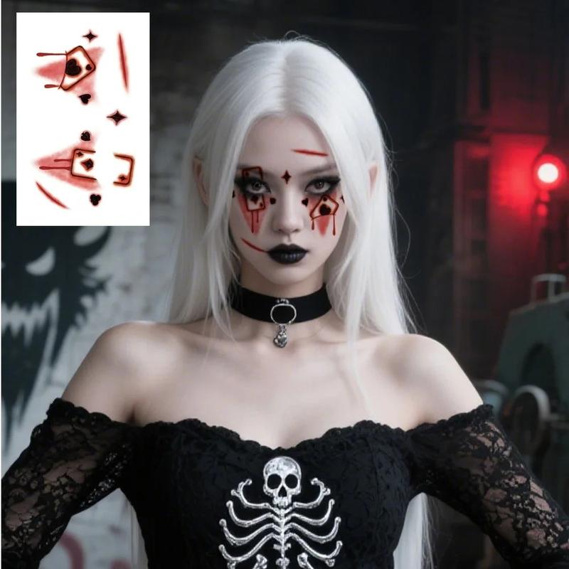 12 Sheets Halloween Party Waterproof Temporary Tattoos Stickers For Women 3D Reality Vampire Blood Scar Design Tattoo Stickers