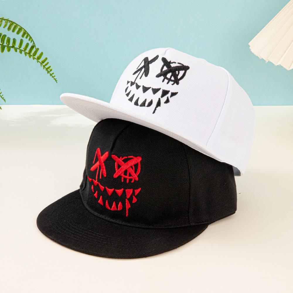 2026 New Cross-Border Hip Hop Flat Bill Baseball Cap Funny Halloween Pumpkin Ghost Devil Hat for Street Dance Outdoor