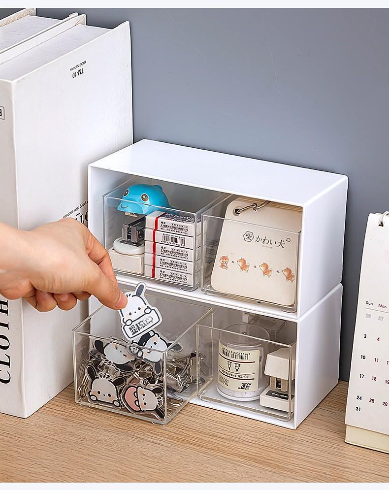 Clario "Crystal Grid" Modular Drawer Organizer Set — Clear PET Storage Bins for Home Reset and Vanity Organization. These Stackable Plastic Dividers are Perfect for Kitchen, Office and Bathroom Cabinets. Pinterest Style Closet Sorter