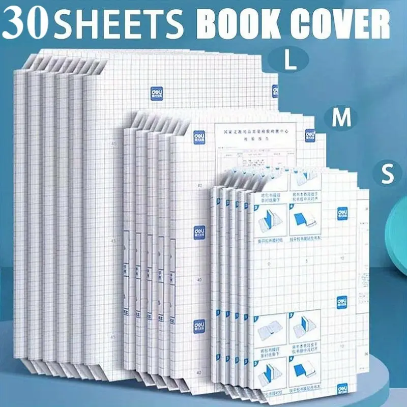 30pcs Self-Adhesive Book Covers, Transparent Frosted Book Films, Book Covers, Protective Book Covers, Pre-Cut Book Covers, Reusable and Adjustable Book Covers, Thickened Protective Book Covers, Book Protectors