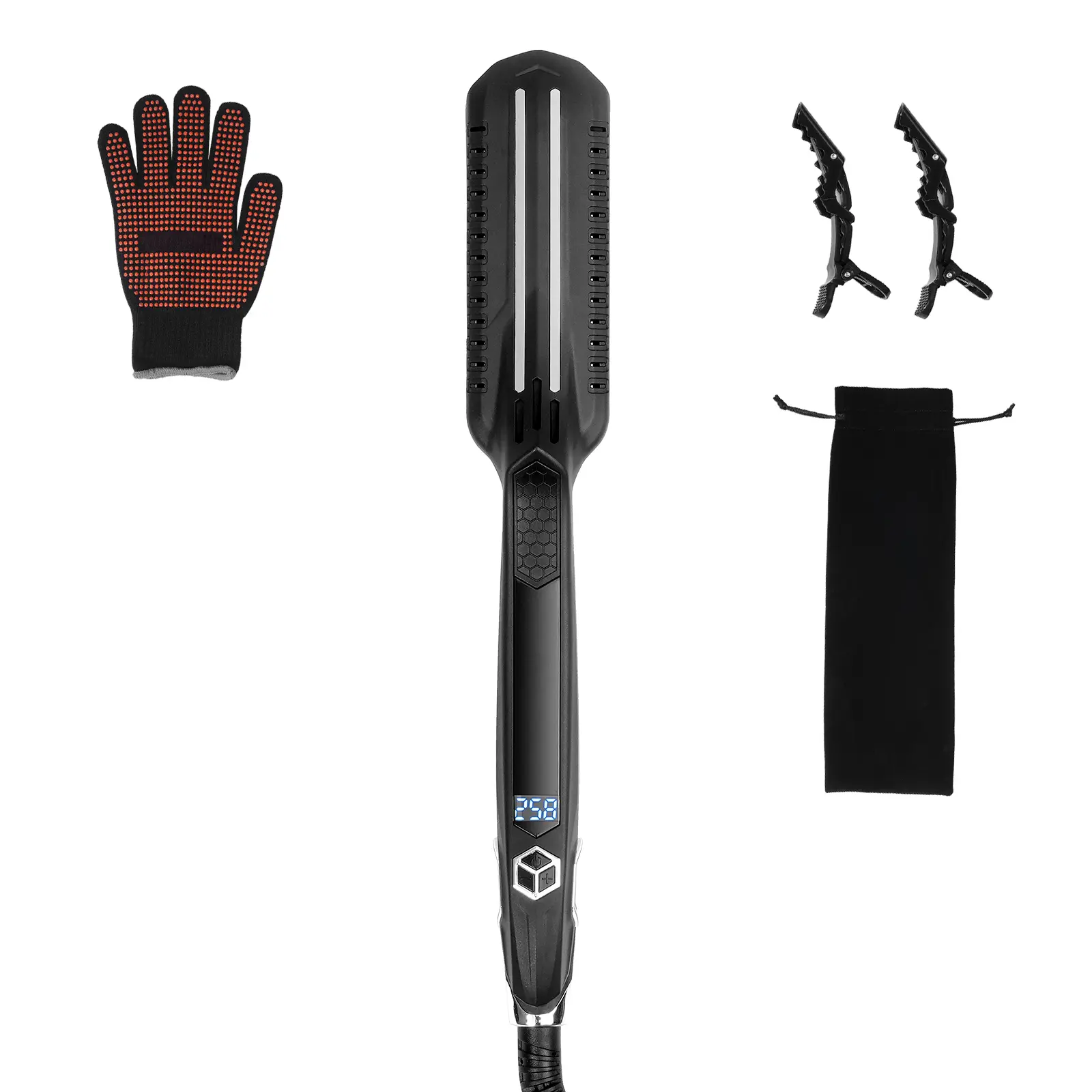Hair Straightener, Fast Heating Hair Iron for Salon Home Travel Use, 60W Power, LCD Display Precision Styling