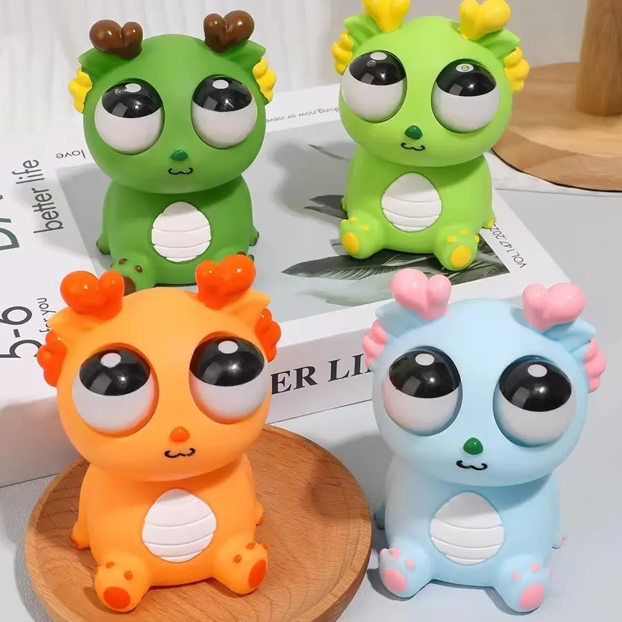New Creative Dinosaur Stress-Relief Toy for Year of the Dragon - Squeezable Party Gift with Pop-Out Eyes for Home & Festive Supplies