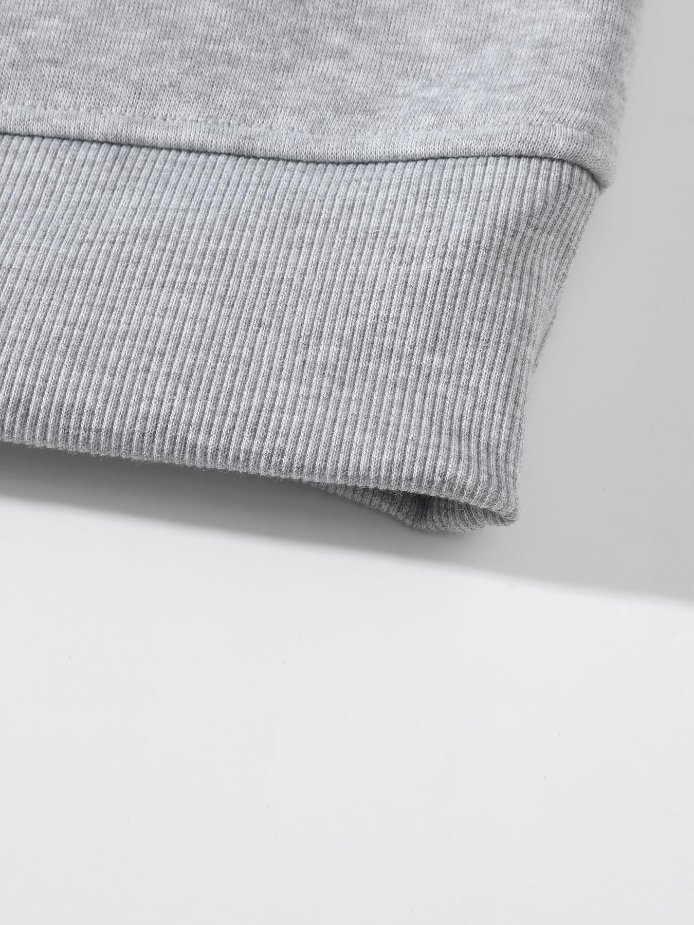 Men's Plain Half Zip Drop Shoulder Essentials Hoodie, Regular Fit Fitted Casual Long Sleeve Hooded Sweatshirt for Fall & Winter, Men's Clothes for Daily Wear