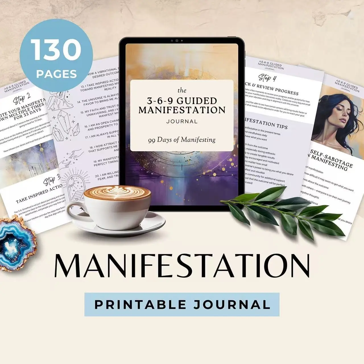 369 Rule Attraction Manifestation Journal, Personal Growth Planner, Daily Reflection Notebook, Self-Improvement Tool, Inspirational Handwritten Log