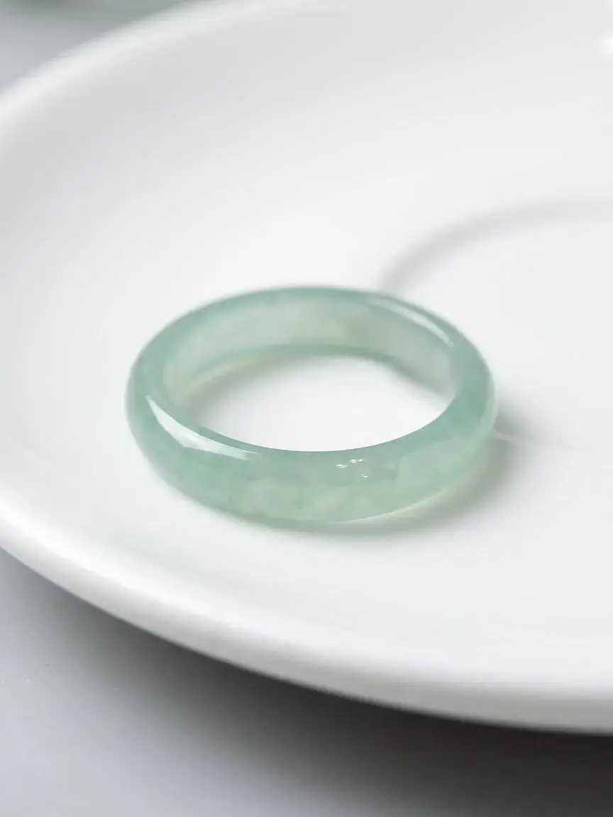 Chinese Style Ring, Feng Shui Inspired Natural Jade Jewelry with Elegant Plain Design, Perfect Gift for Women and Girls