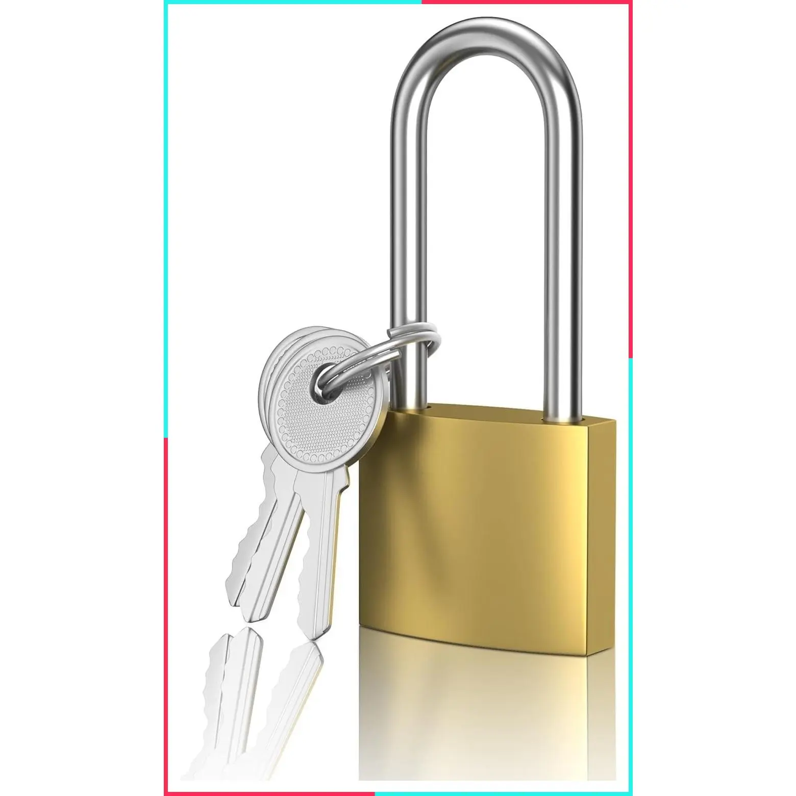2.63in Long Shackle Padlocks with Keys, High Security Padlock for Gym Locker, Indoor, Gate, Garage