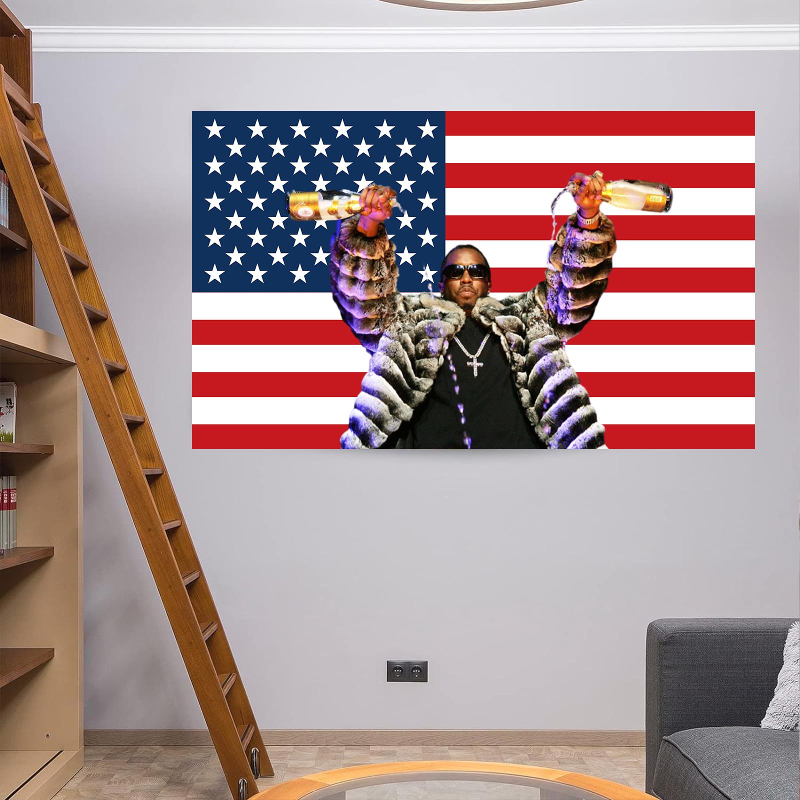 'Diddy' Combs American Tapestry Rap singer hands two hands pouring champagne flag banner Man Cave Wall Decor 'Diddy' Combs American Tapestry Rap singer hands two hands pouring champagne flag banner Man Cave Wall Decor