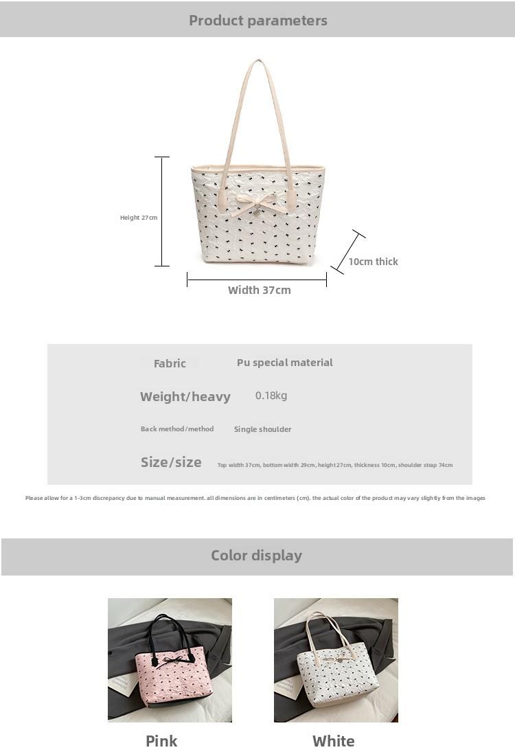 Casual Large Capacity Heart Shaped Butterfly Knot Single Shoulder Bag Trendy Commuter Tote Bag Urban Minimalist Style 2025 Au...