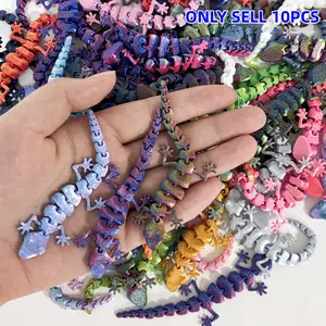 10pcs 3D Printed Cute Mini Gecko Decorations, Teen Adult Toys, Home Party Gifts, Office Desk Ornaments, Holiday Prank Gifts