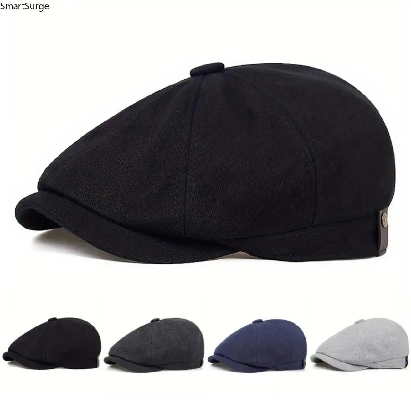 Men’S Wool Blend 8 Panel Newsboy Cap, Classic Herringbone Tweed Cabbie Flat Hat, Soft Warm Vintage Retro Headwear Trendy Fashion Accessory For Daily Casual Autumn And Winter Street Outfits