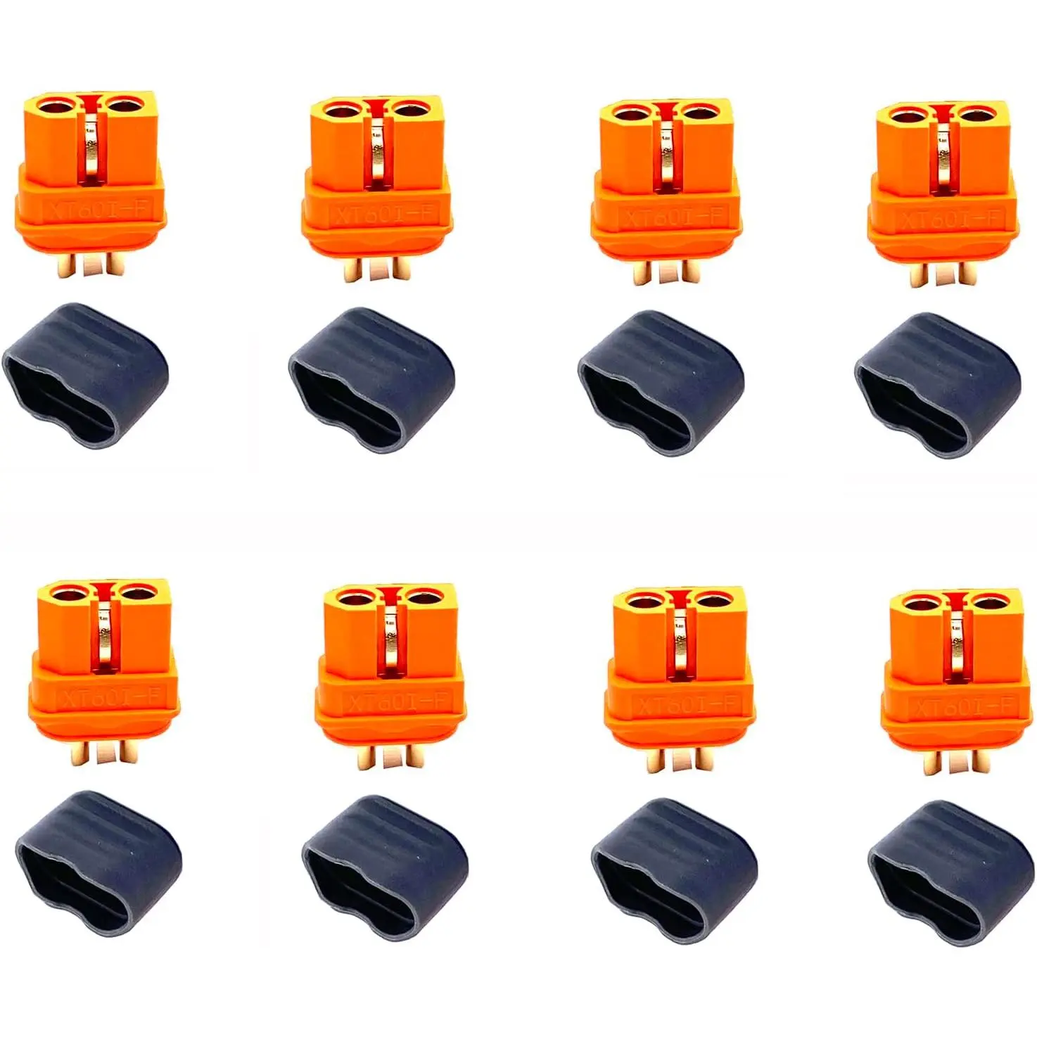 8 count XT60i Connectors with Sheath Housing,XT60I-F Plug Female Connector Adapters for RC  FPV Drone Solar