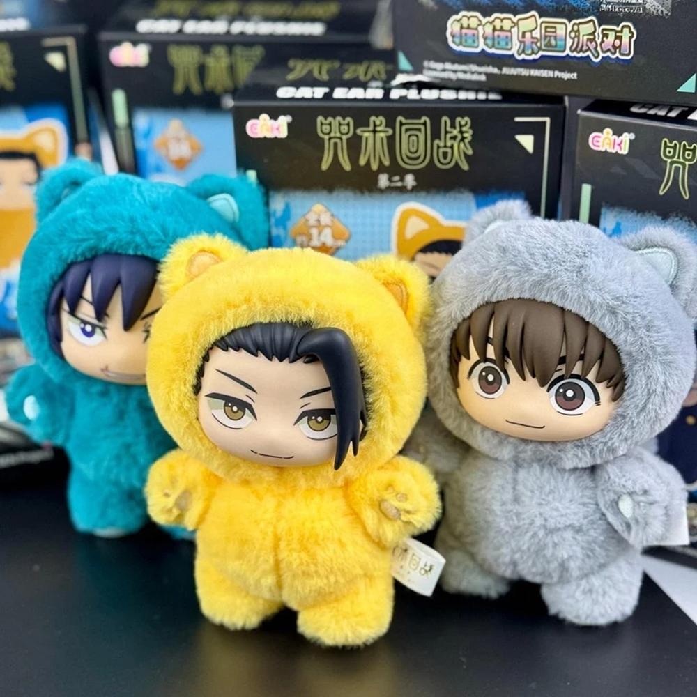 Eaki Genuine Jujutsu Kaisen Season 2 Gojo Satoru Cat Park Party Blind Box Plush Doll Bag Pendant Model Collection Toy for Fans