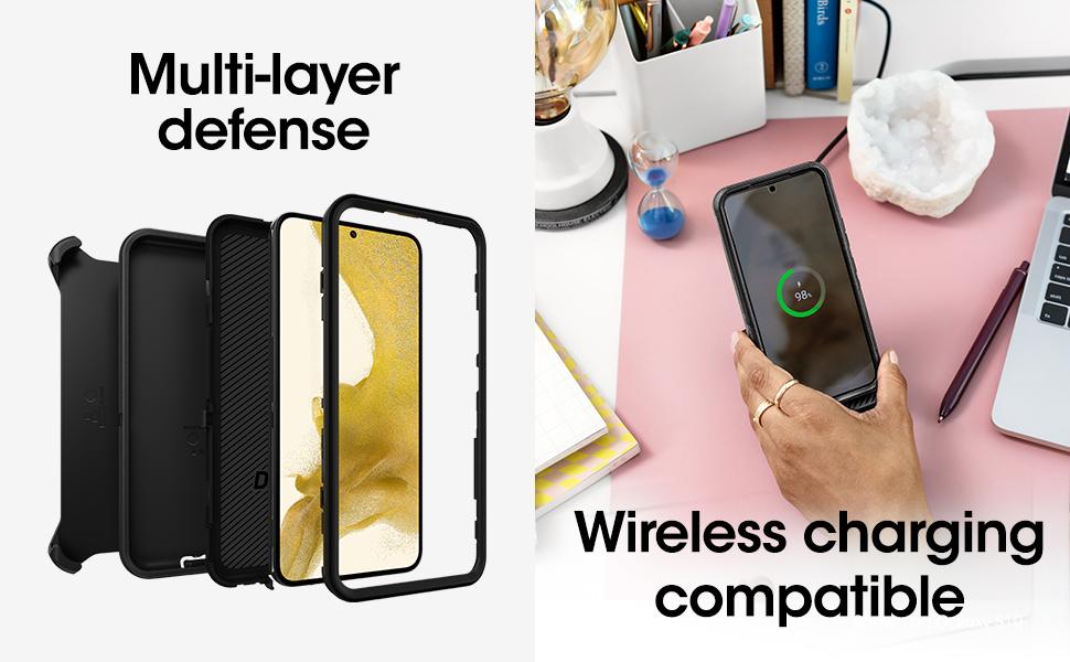OtterBox Defender Series Screenless Edition Case for iPhone 14 Plus (Only) - Case Only - Microbial Defense Protection - Non-Retail Packaging - (Black)