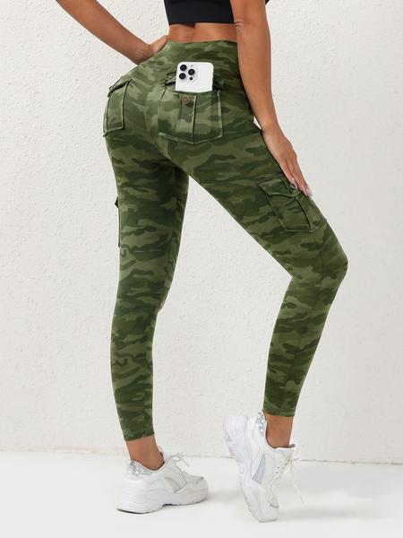 Women's Camo Casual Pants, Tight-Fitting Fitness Leggings, All-Seasons Wear, Moderate Fabric Thickness, Comfortable & Stylish Design, Skinny Yoga Bottoms