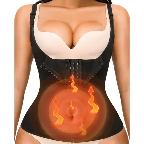 Premium Sculpting Vest | Neoprene Zipper Tank Top for Tummy Control | Compression Shapewear