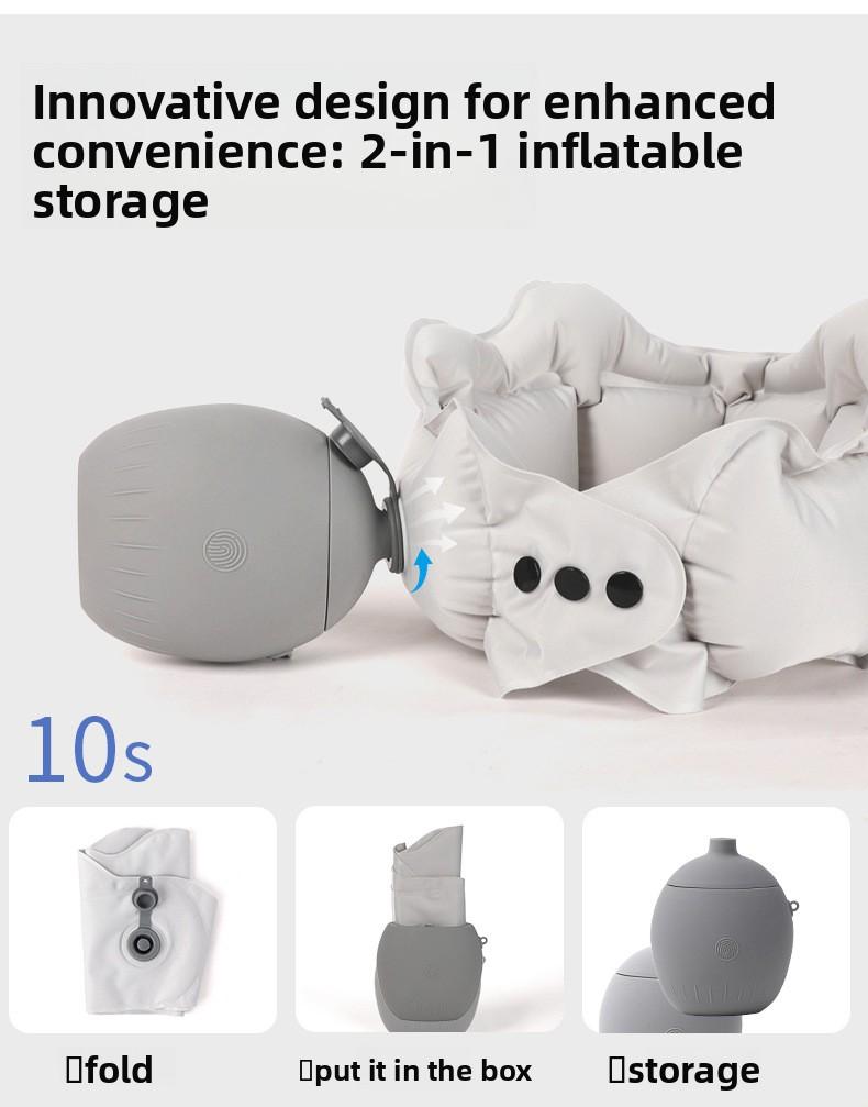 Inflatable U Shaped Neck Pillow for Travel Neck Support Portable Collapsible Travel Pillow for Airplane Car Train Comfortable Neck Cushion